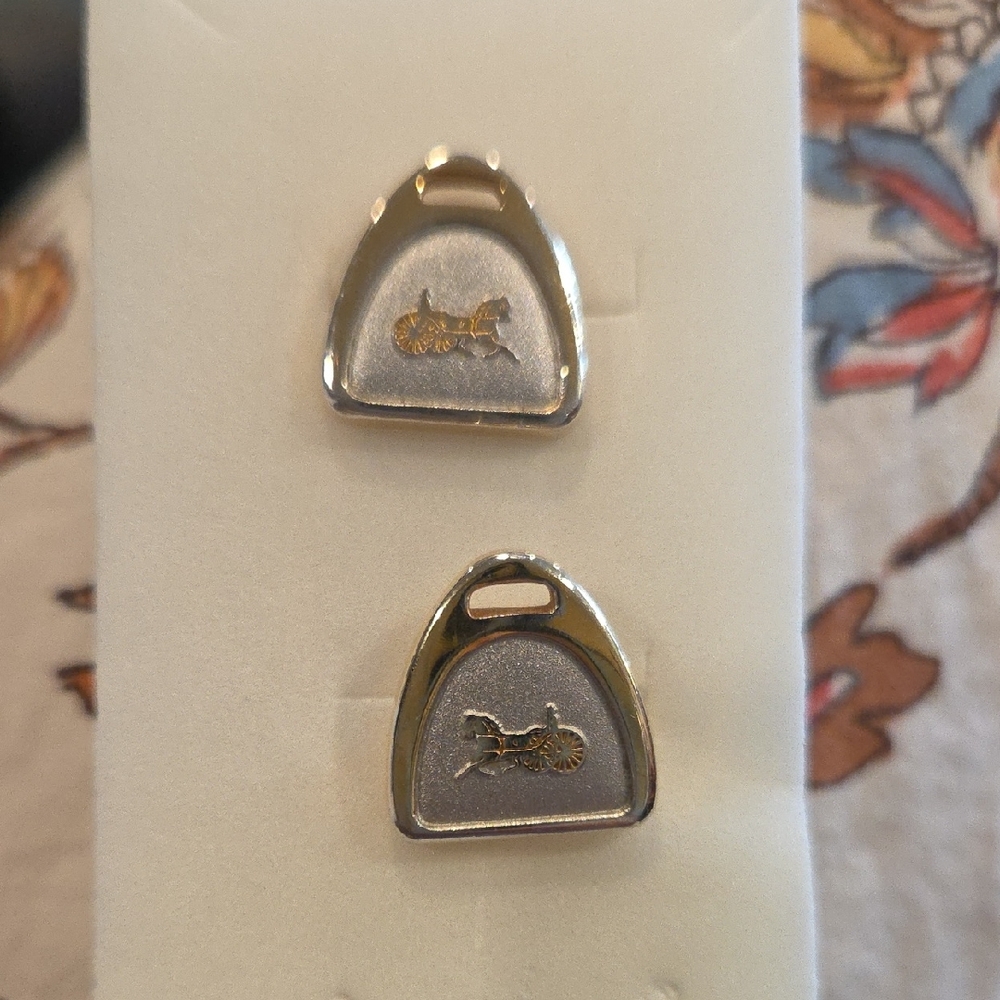 Celine Gold and Silver Equestrian Cufflinks